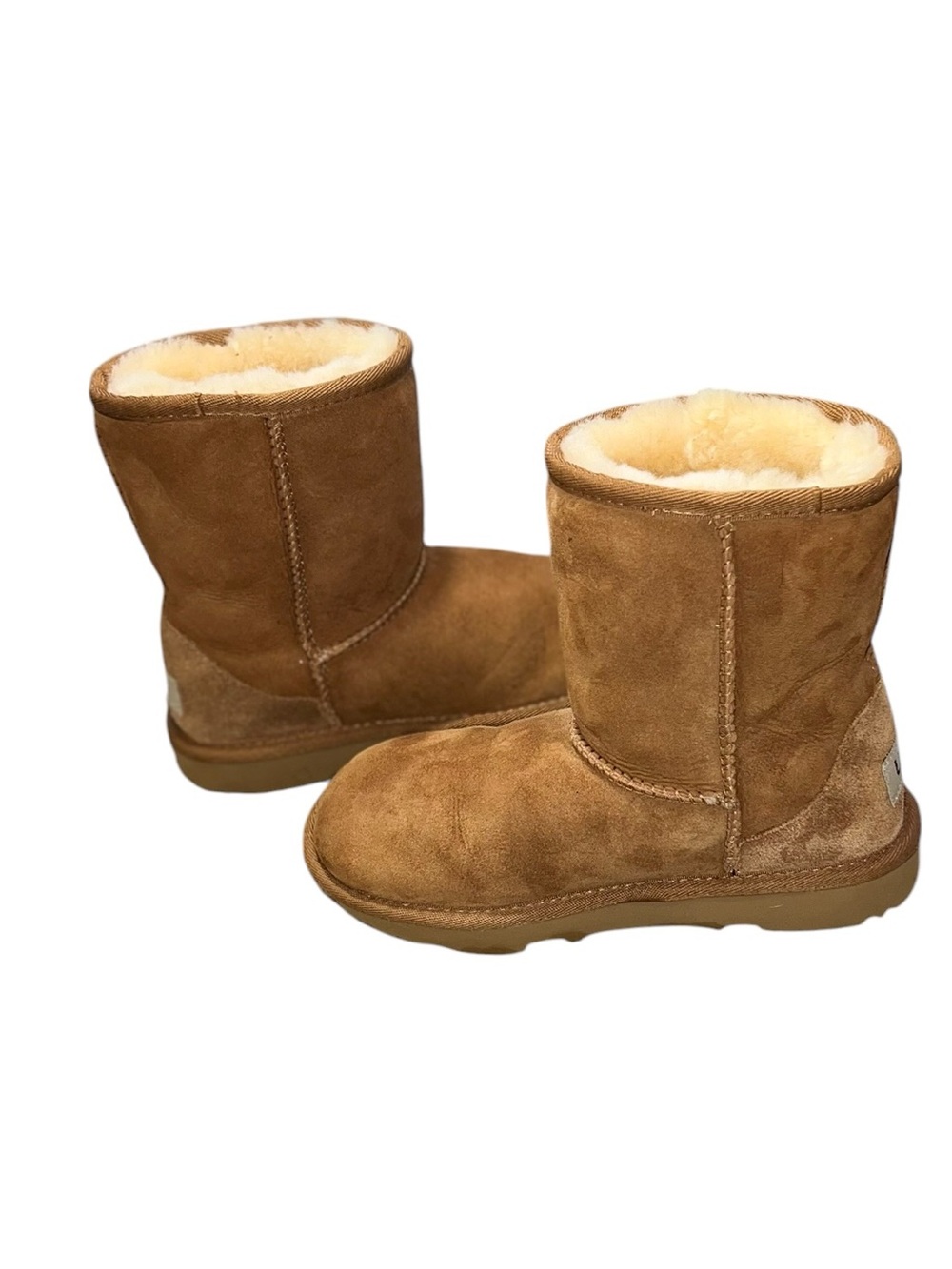 UGG Classic II Chestnut Sheepskin Boots Kids Size 1 Youth EU 32 Genuine Suede - Picture 6 of 9